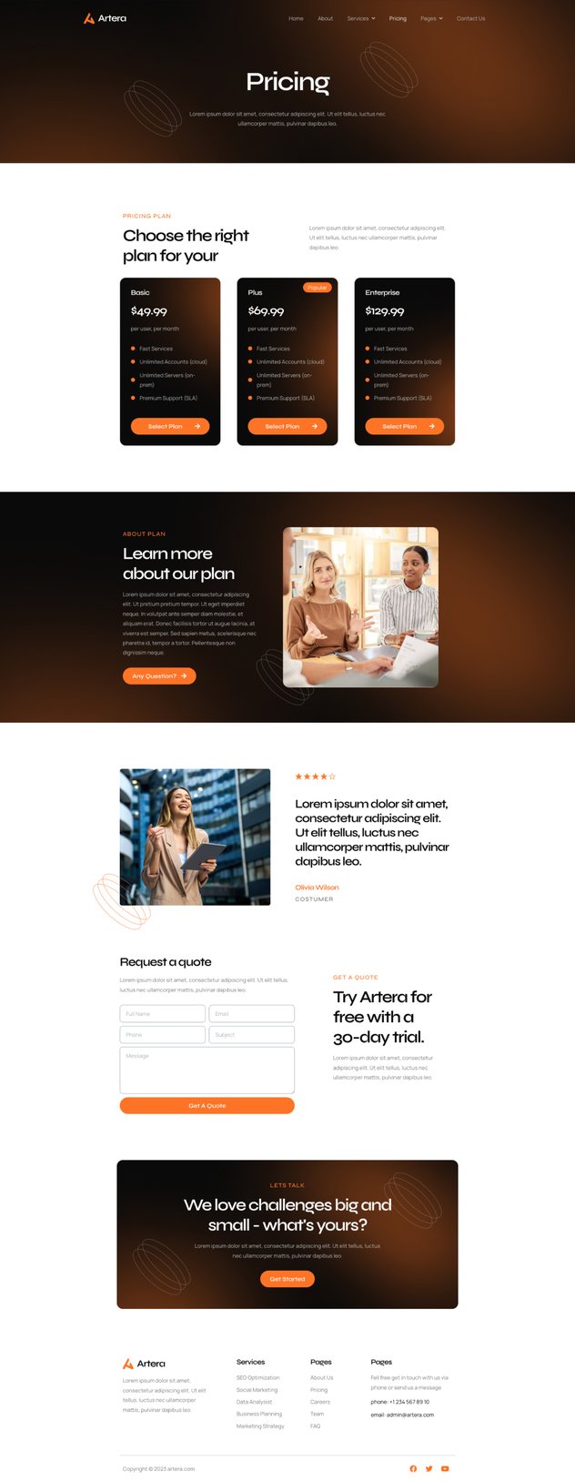 Artera SEO & Digital Agency Elementor Pro Template Kit, WP Template